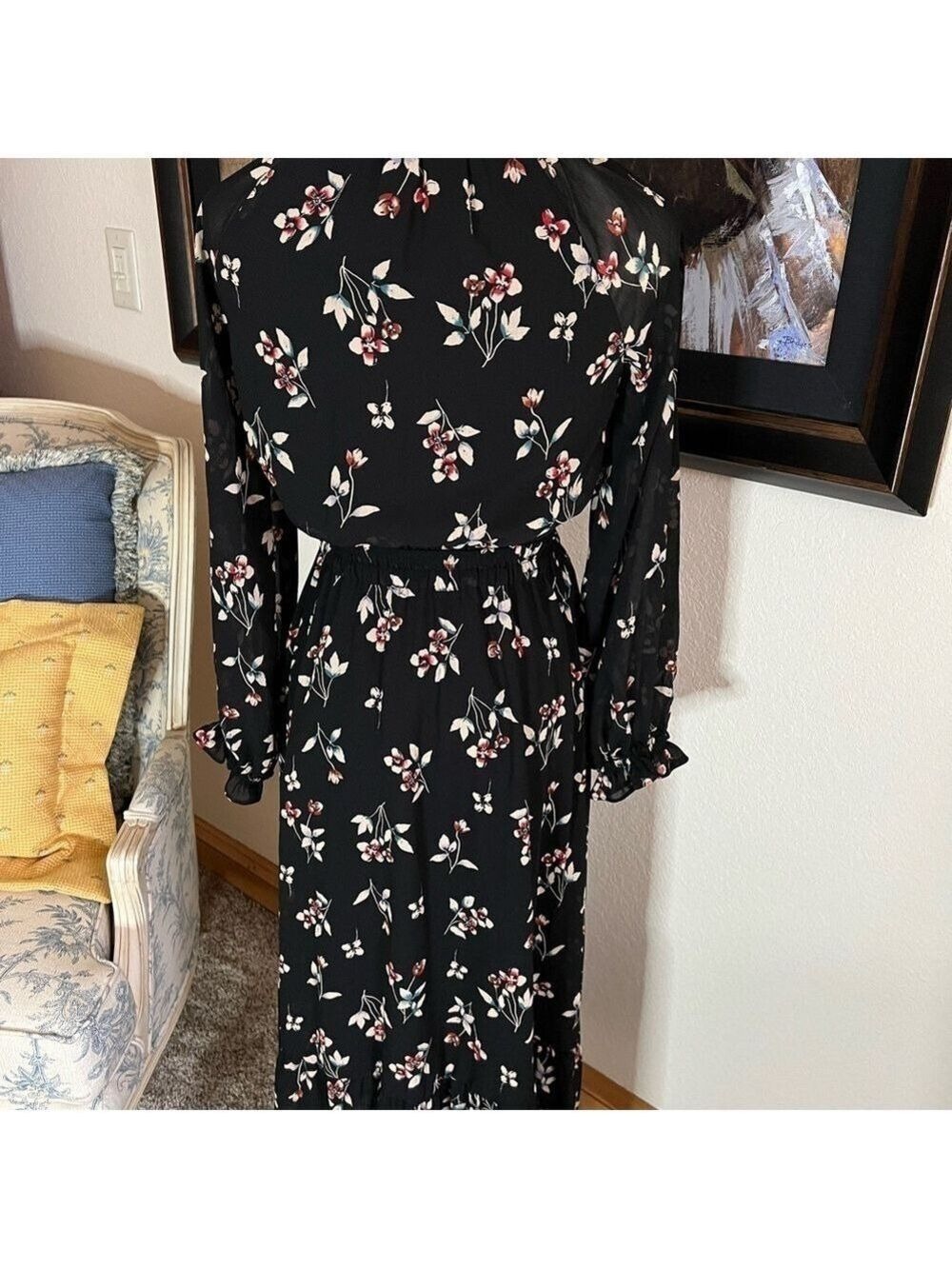 NWOT Madewell Floral Maxi Dress Black Size XS - Picture 8 of 11